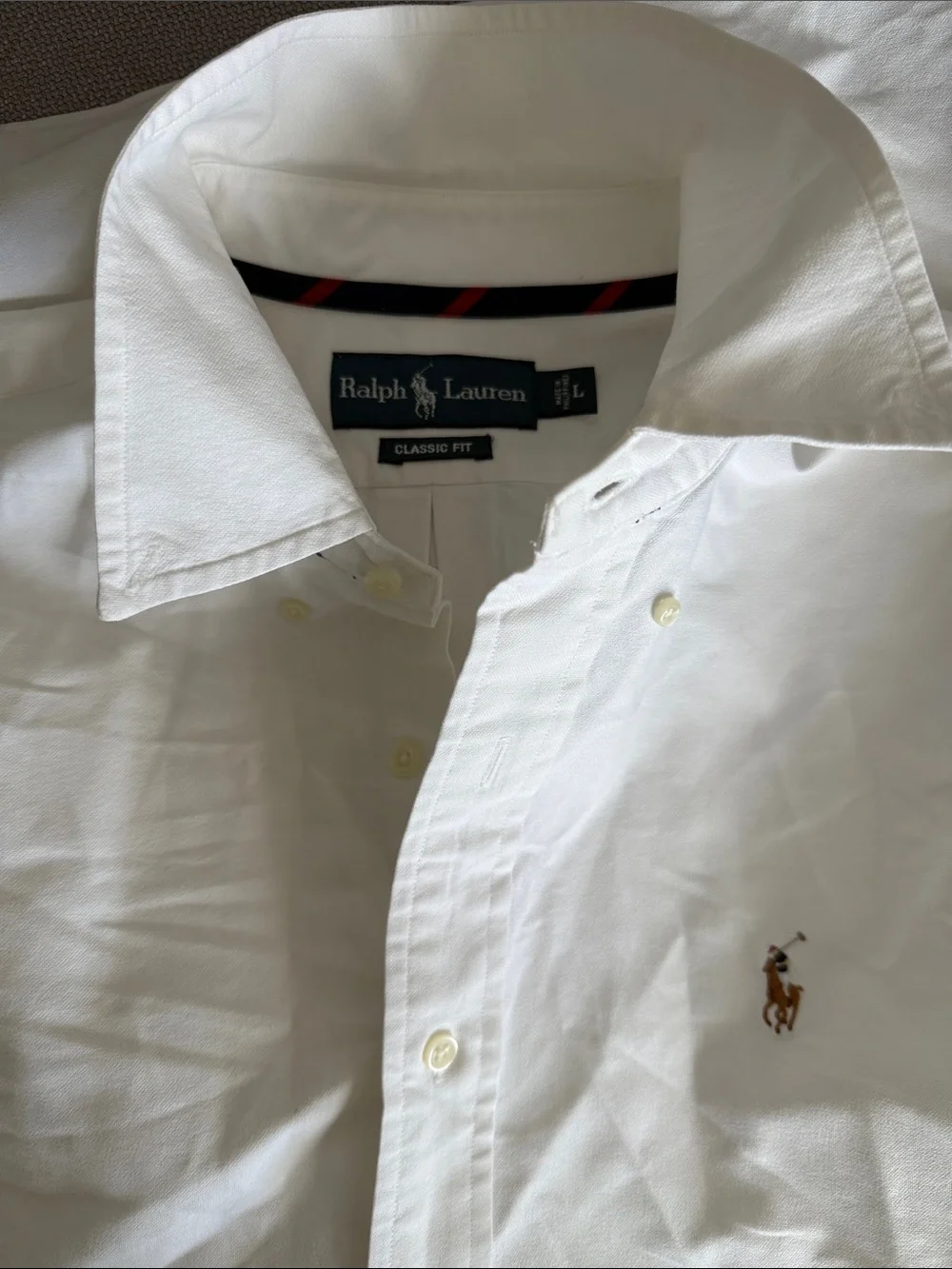 Ralph Lauren White Long-Sleeve Oxford Shirt with Pony Logo - Picture 7 of 11